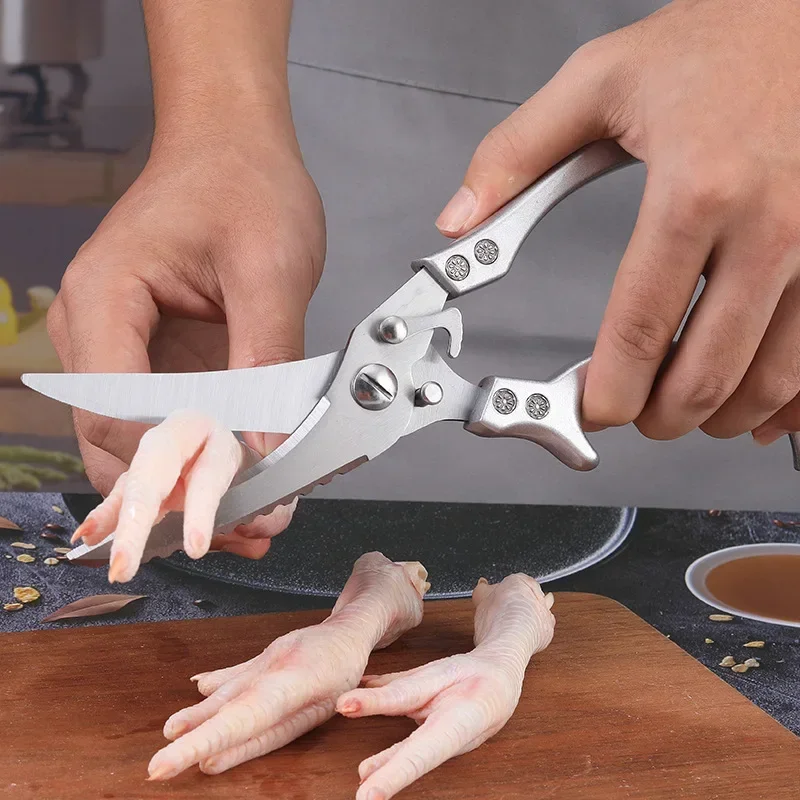 Kitchen Scissors Chicken Bone Kitchen Shears,Duck Fish Cutter 4Cr Stainless Steel Fish Scissors Scale Clean Cook Scissors Knife