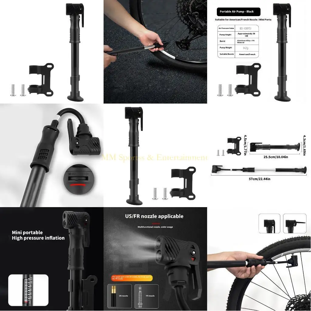 31BE High Pressures Bicycles Pumps Portables Bike Tire Inflator Bicycles Floor Pumps for Mountain Bicycles Tires
