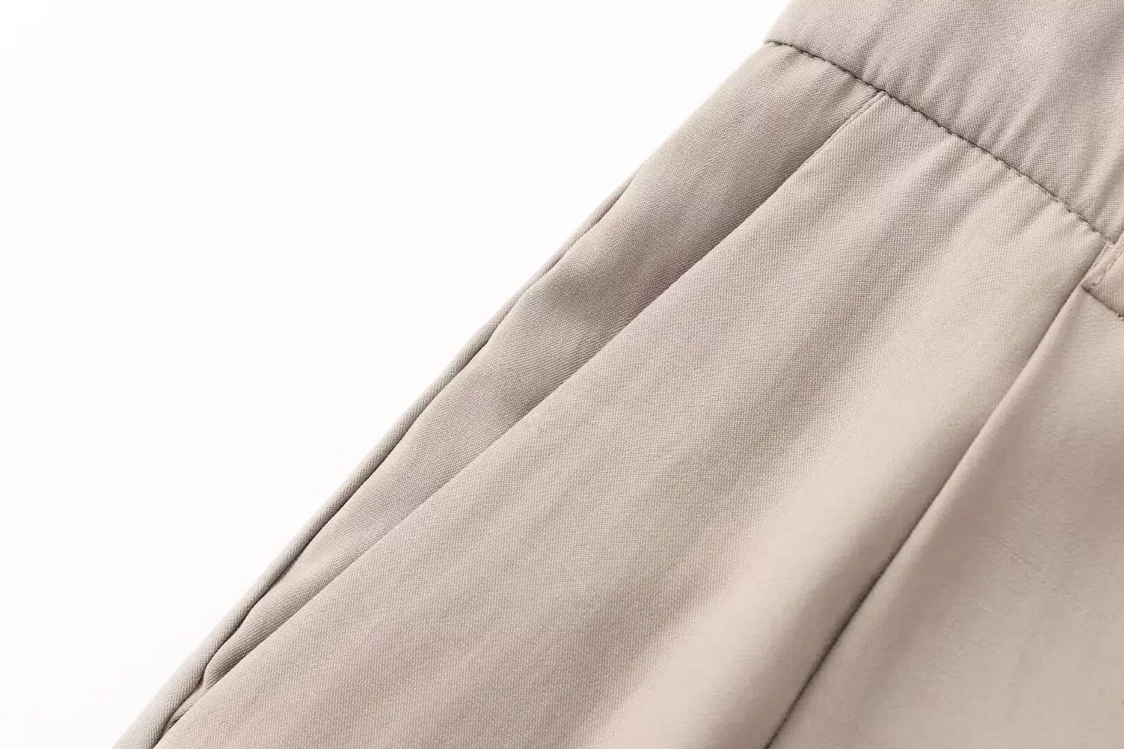 Women's New Chic Fashion Loose Side Pocket Casual Sagging Wide Leg Pleated Pants Vintage High Waist Zipper Women's Pants