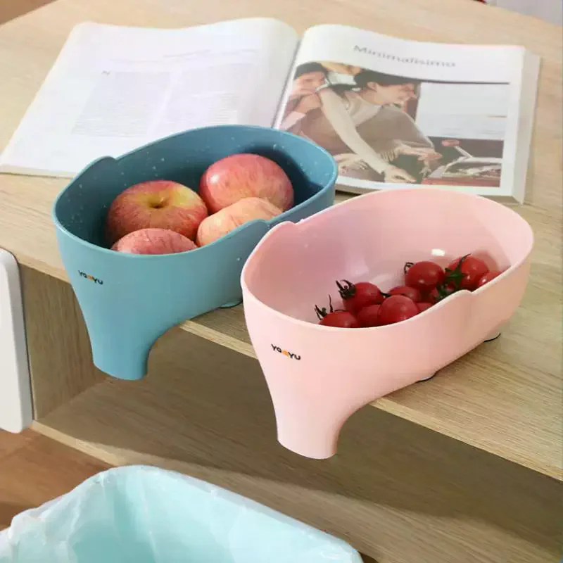 Kitchen Sink Filter Drainage Filter Basket Dry Wet Separation Garbage Filter Elephant Shaped Hanging Vegetable Washing Basket