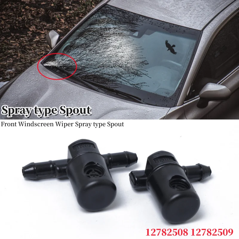 2Pcs Mist Fan Spray type Spout Front Windscreen Wiper Washer Jet Nozzles 12782508 12782509 for Opel Astra G H Zafira A B Corsa D