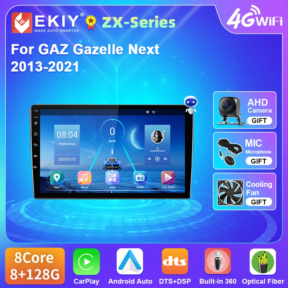 

EKIY T5 For GAZ Gazelle Next 2013-2021 Android 10 Car Radio 4G WIFI DSP Carplay Auto GPS Navigation No DVD 2 Din RDS Player