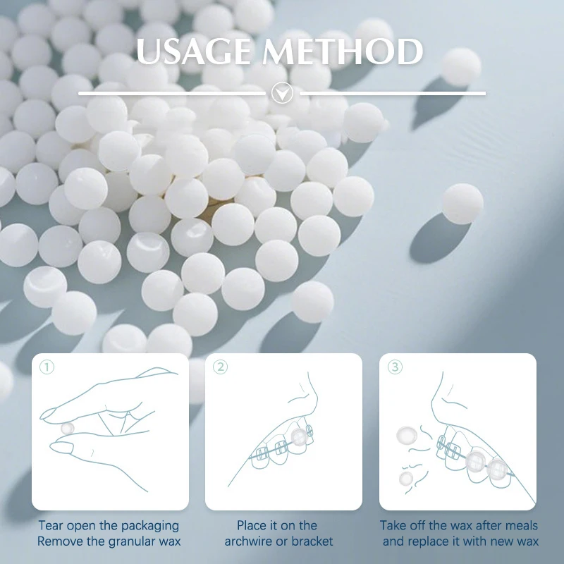 

60 Capsules Dental Wax For Braces Anti-grinding Food Grade Denture Wax Individually Packaged Superior Hygiene For Braces Bracket