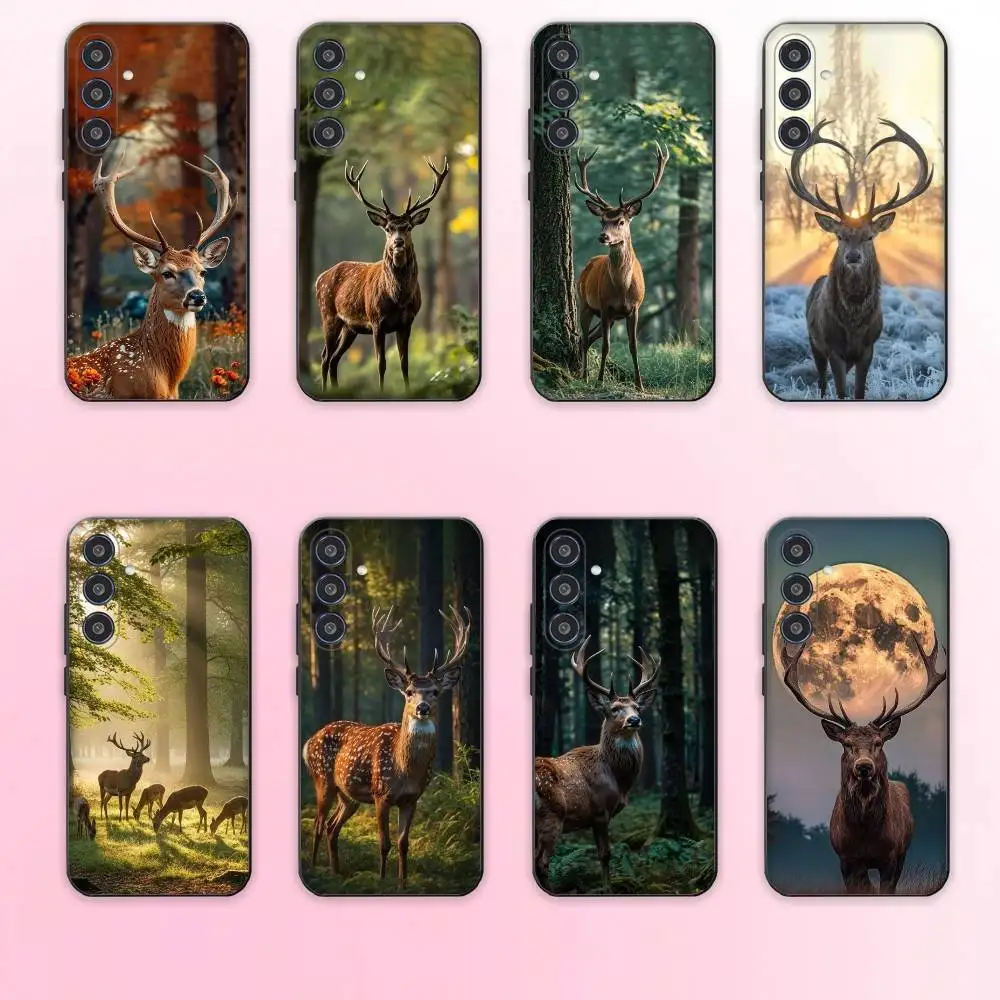 

Deer phone Case For Samsung Galaxy A73,A72,A71,A70,A53,A52,A51,Others Soft Black Shell