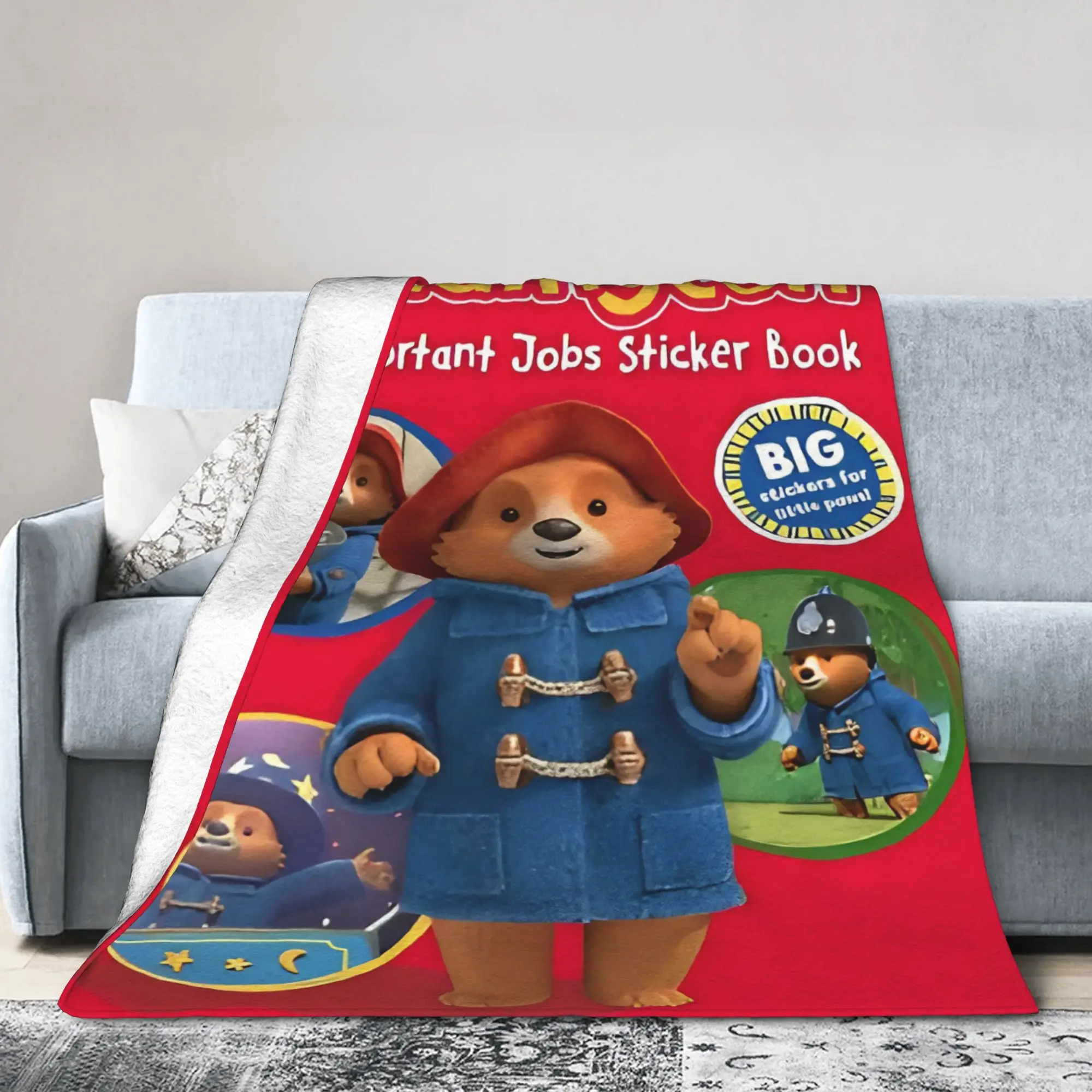 

Одеяло Британского Пиддингтона с бурым медведем, качественное теплое мягкое одеяло для телевидения Одеяло для путешествий, офиса, уличное эстетическое покрывало