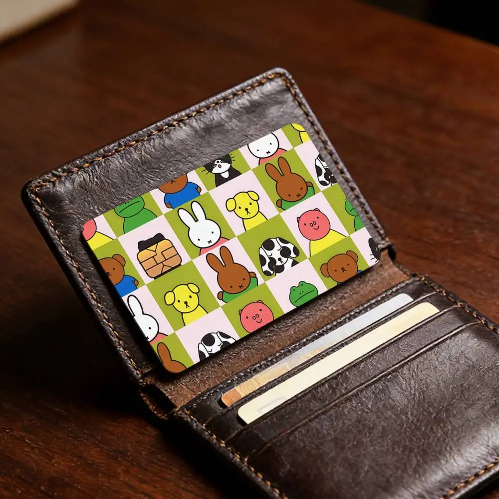 Cartoon-Hasenmotiv, süßes M-Miffy N-Nijntje-Design, exquisite Kartensticker für Debit-, Kredit- und Bankkarten, Schutzhülle, Geschenk für Schüler. – Detail 16