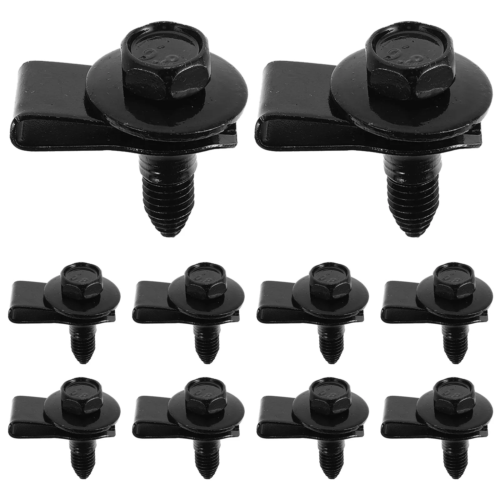 

10 Sets Automotive Bumper Protection Screw Clips Metal Fasteners U-Nut Clamps for Car Body Panels Engine Cover Bolts