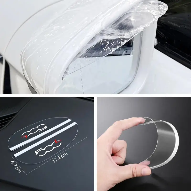 2Pcs Car Rearview Mirror Rain Visor Guard Sticker For Fiat Abarth 500e Tipo 500 500x Panda Punto 500L bravo Cronos Accessories