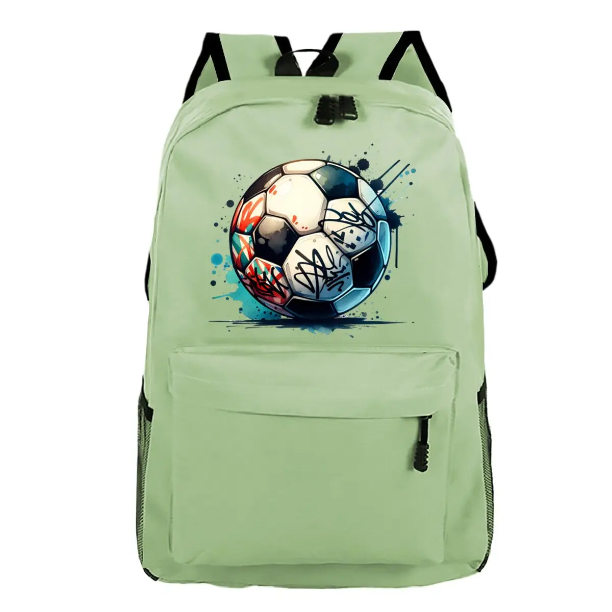 Graffiti Football Soccer Backpack Boys Girls Student School Bag Men Women Sports Travel Laptop Backpack Fan Gift