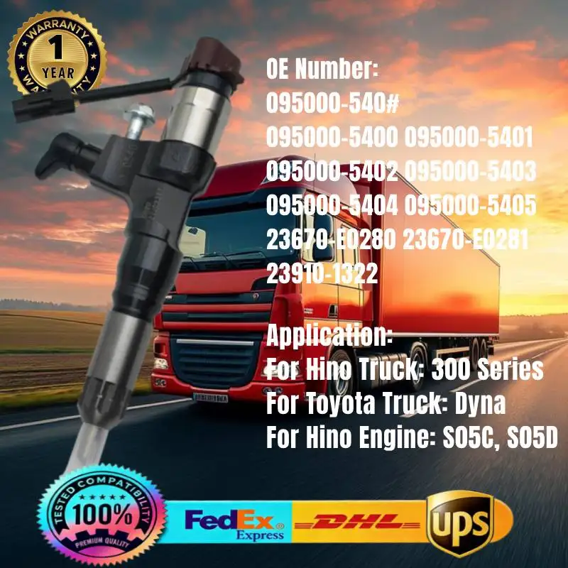 095000-5400 23670-E0280 23670-E0281 23910-1322 Топливный инжектор Common Rail 095000-540 #   Для двигателя Hino S05C S05D грузовиков серии 300