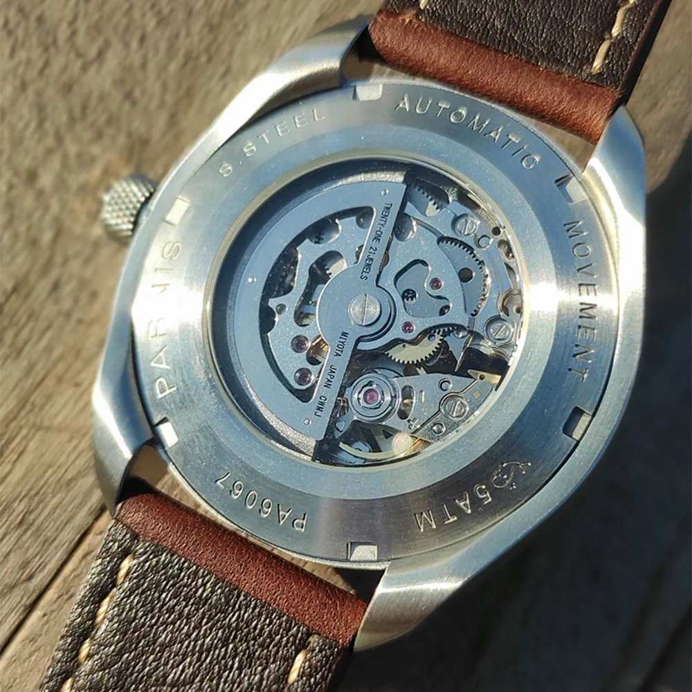 بارنيس 43 مللي متر قراصنة الكاريبي كول الجمجمة الهاتفي ميوتا موضة الاتجاه ساعة رجالية ، الياقوت الاصطناعي صلابة 9 مللي متر