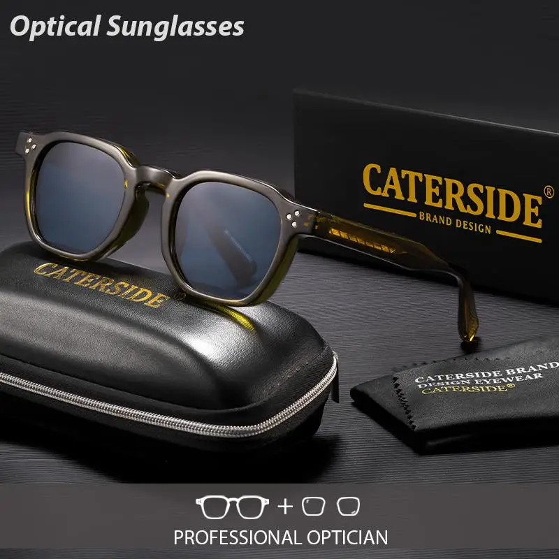 CATERSIDE Modische verschreibungspflichtige Herren-Sonnenbrille, quadratisches Design, individuelle Sonnenbrille, Damen-Reise-Party, optische Brillen – Detail 1