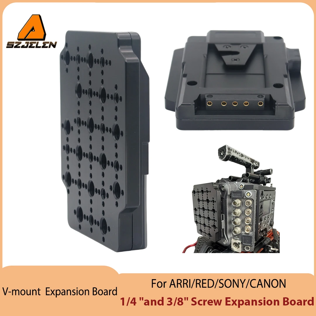 For RED/SONY Venice/DJI Ronin 4D Camera V-mount Battery Expansion cheese plate,Featuring 1/4 "and 3/8" Screw Hole Positions