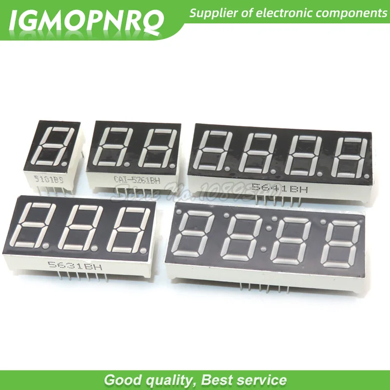5 sztuk 0.56 cala cyfrowy w kształcie tuby 1 Bit/2 Bit/3 Bit/4 Bit/4 Bit czas czerwony wyświetlacz LED wspólna katoda/anoda cyfrowa 0.56 cala led