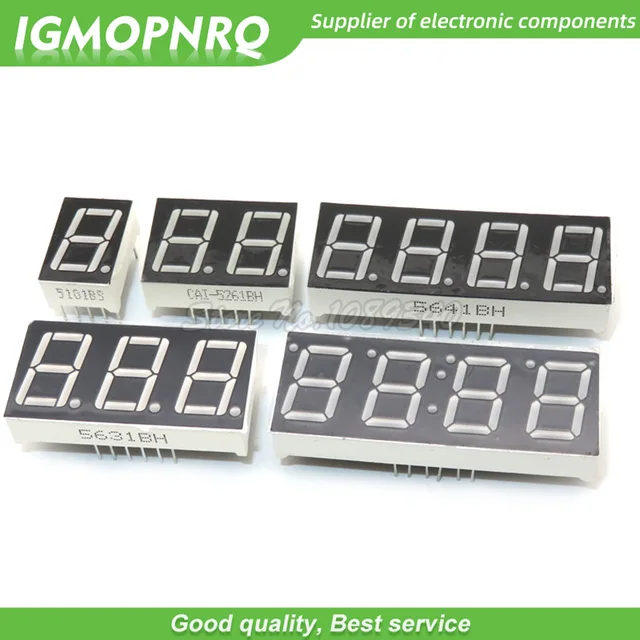 5szt 0,56 cala Cyfrowa rura 1 Bit/2 Bit/3 Bit/4 Bit/4 Bit czas Czerwony wyświetlacz LED Wspólna katoda / anoda Cyfrowa dioda LED 0,56 cala