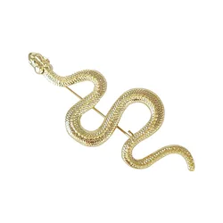 Gold Color Artificial Snake Brooch Women Men Personality Vintage Animal Python Badge Pin Coat Decorative Breastpin Jewelry Gift