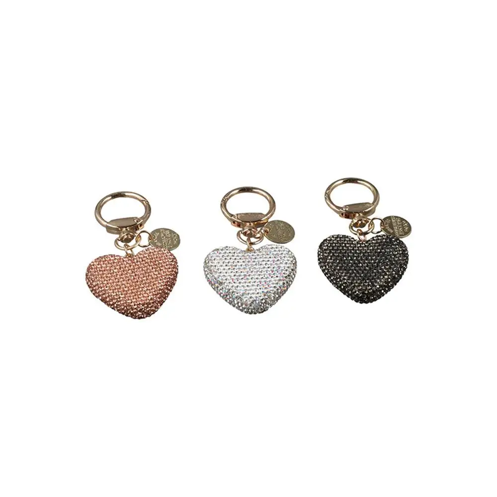 Accessories Simple Interior Accessories Backpack Pendant Rhinestone Key Ring Crystal Keyring Love Heart Keychain Keys Holder