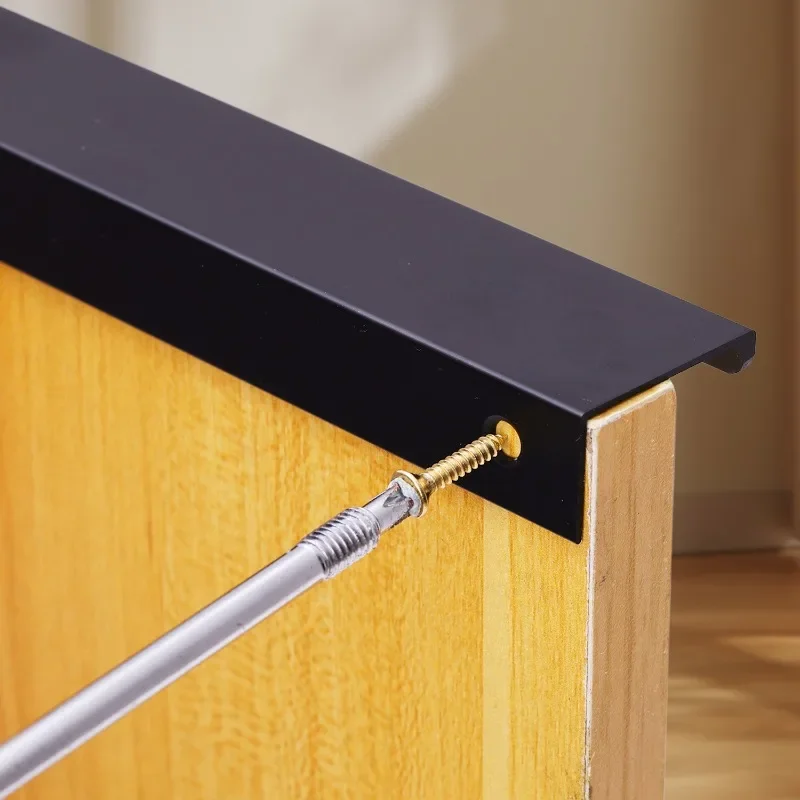 アルミニウム合金の見えない引き出しハンドル,食器棚のドアハンドル,パンチなしの家具,キャビネットノブ,家庭用ハードウェアキット,10〜1個