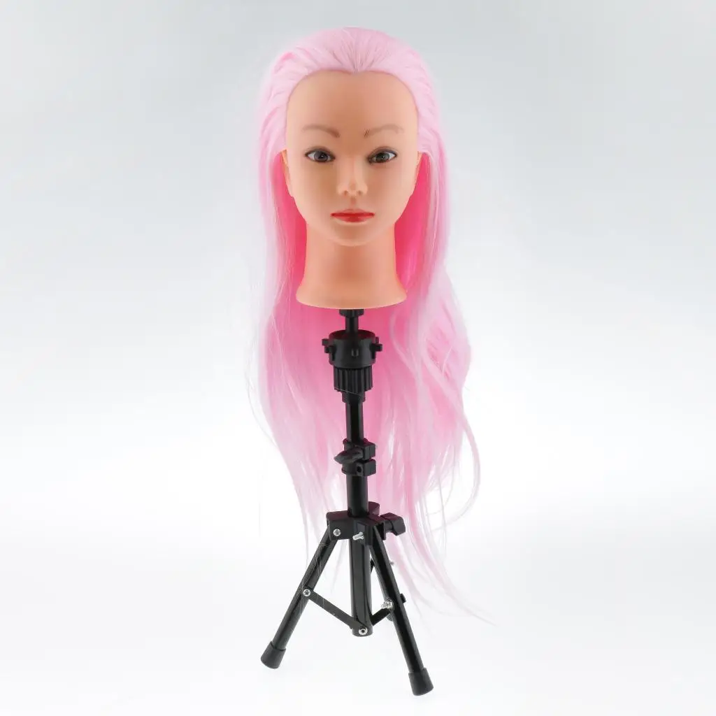 Metal Adjustable Mannequin Head Holder Stand Tripod for Wig Stylist Hairdresser Training Hat Display