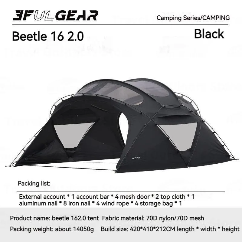 3fulgear【beetle16 2.0】BLACK Beetle16 2.0 - 3F UL GEAR Ultralight Outdoor Gears