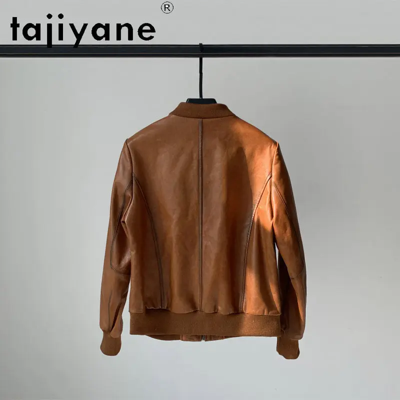 TAJIYANE Oil Waxed Sheepskin Real Leather Jacket Woman Fashion Short Autumn Jackets Retro Casual Coat Women Clothing 2026 casaco