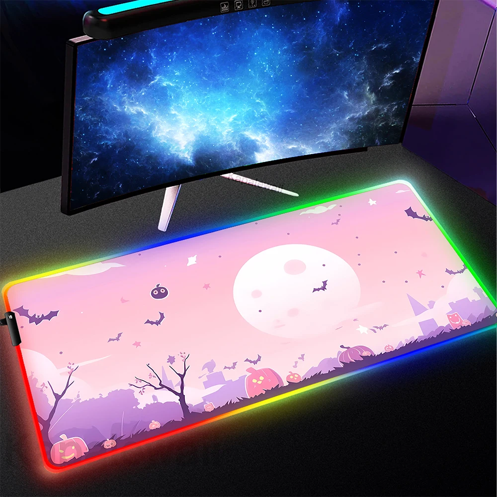 

RGB Art Cloud Mousepad Computer Game Mouse Pad RGB Large Luminous Mouse Mats Gaming Desk Pads Backlit Keyboard Mat XXL 900x400