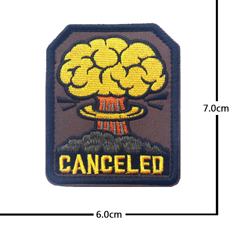 Skull CANCELED Dinosaur Embroidery Cloth Hook and Loop Patch Backpack Tactical Morale Badge Applique For Jacket Jeans bag