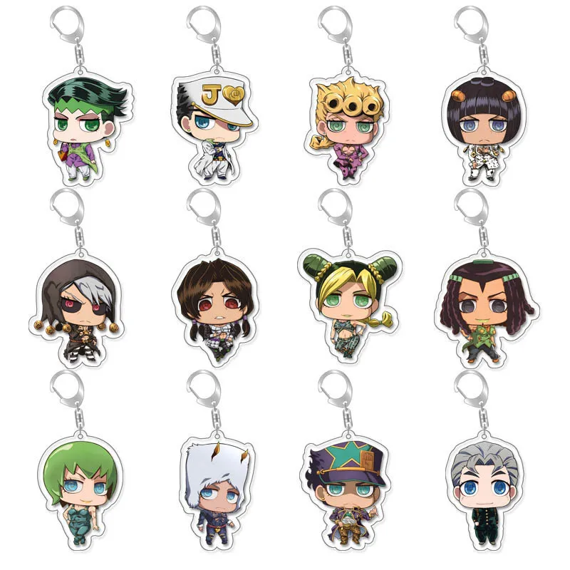 Kujo Jotaro Jolyne Weather Report Giorno Giovanna Popular Anime 2D Peripheral Transparent Acrylic Keychain Backpack Pendant