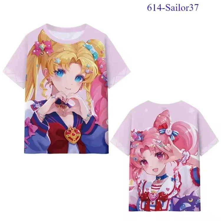Adult and Children's Sailor Moon Sailor Moon 3D Printed Anime Merchandise Couple and Parent-Child Harajuku Style Y2K T-Shirt