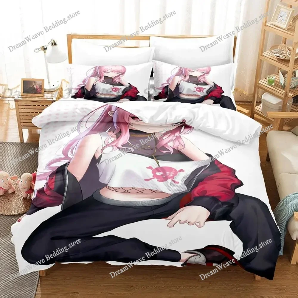 

3d Print Anime Kawaii Girl Mori Calliope Bedding Set Single Twin Full Queen King Size Bed Set Adult Kid Bedroom Duvet Cover Sets