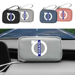 1Pc Portable Car Travel Storage Bag Car Emblem Keys Card Ticket Pouch For Volvo Rdesign XC60 XC90 V40 V50 V60 S40 S60 S80 AWD T6