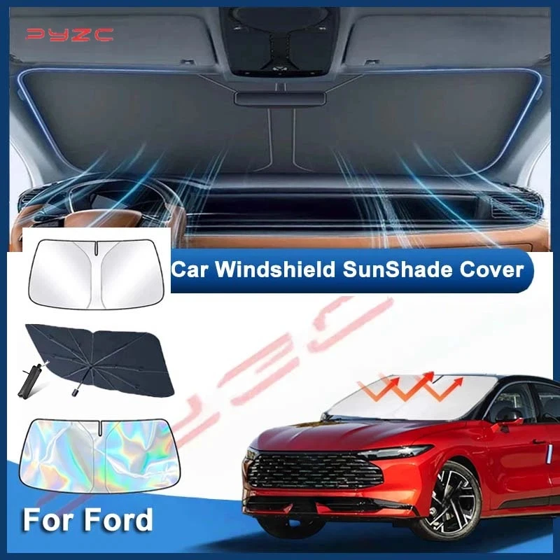 Car Sun Visor For Ford Mondeo Taurus 2022~2026 2023 2024 MK5 Auto Front Windshield Sunshade Heat Insulation Summer Accessories