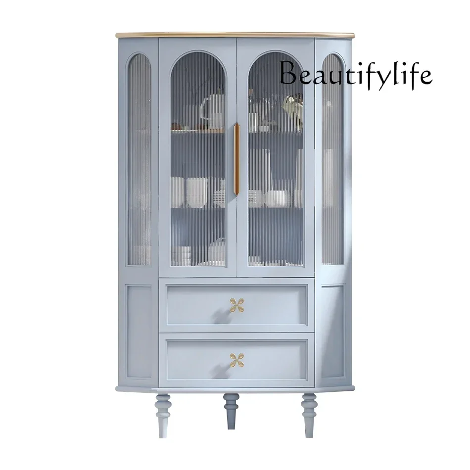 Simple side cabinet triangular tableware wine glass locker large capacity wall high cabinet minimalist furniture