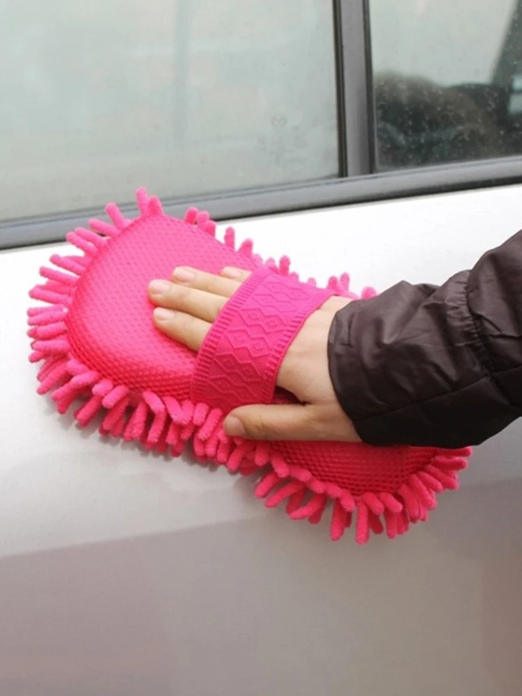 

2024 Microfiber Car Washer Sponge Cleaning Car Care Detailing Brushes Washing Towel Auto Gloves Styling Accessories