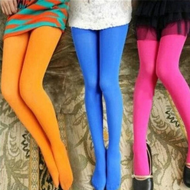 4-12-year-old Kids Candy Color Velvet Pantyhose Soft Ballet Dance Tights Spring Autumn Children Footed Stockings