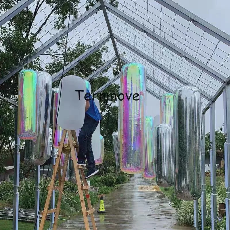 Inflatable Column Mirror Balloon Colorful Mirror Ball For Wedding Party Valentine's Day Decoration Inflatable Outdoor Toys