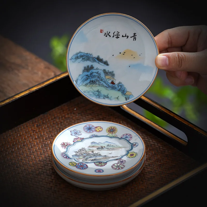 

Cerc Tea Mat Cup Coaster Gongfu Tea Accories Heat Resistant Anti-Scald Pad Circular Chinese Sle Dining Utensils