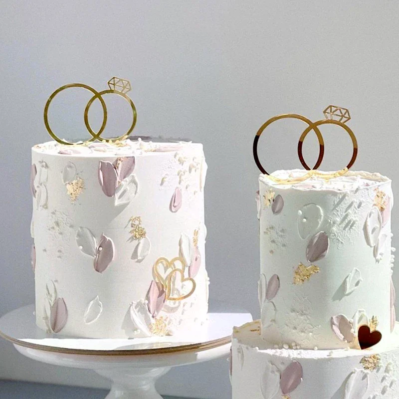 Rings Acrylic Wedding Cake Decorations Baking Party Gifts Dessert Accessories Diamond