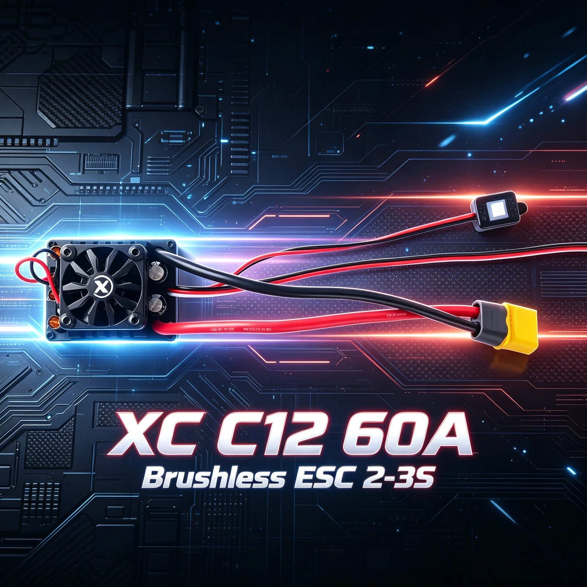 

XC C12 60A Brushless ESC 2-3S LiPo Battery for 1/10 1/12 RC Model Car Truck Buggy On-Road Racing upgrade Accessories