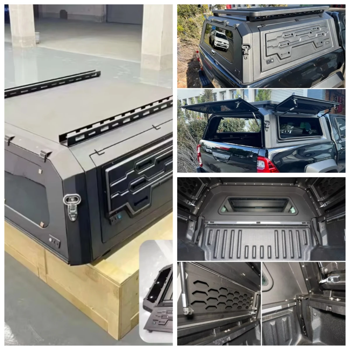 

Pickup 5.5ft 6.5ft Bed Smart Cap Ute Tray Topper Aluminum Hard Top Canopy Truck Camper Shell for 2022 2023 Tundra