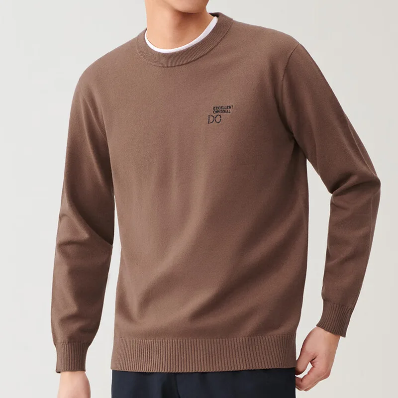 

Long Sve Knitted Sweater Men's Faion Letter Embroidery Overhead round Ne Sweater Autumn Winter Casual Comfortable Top
