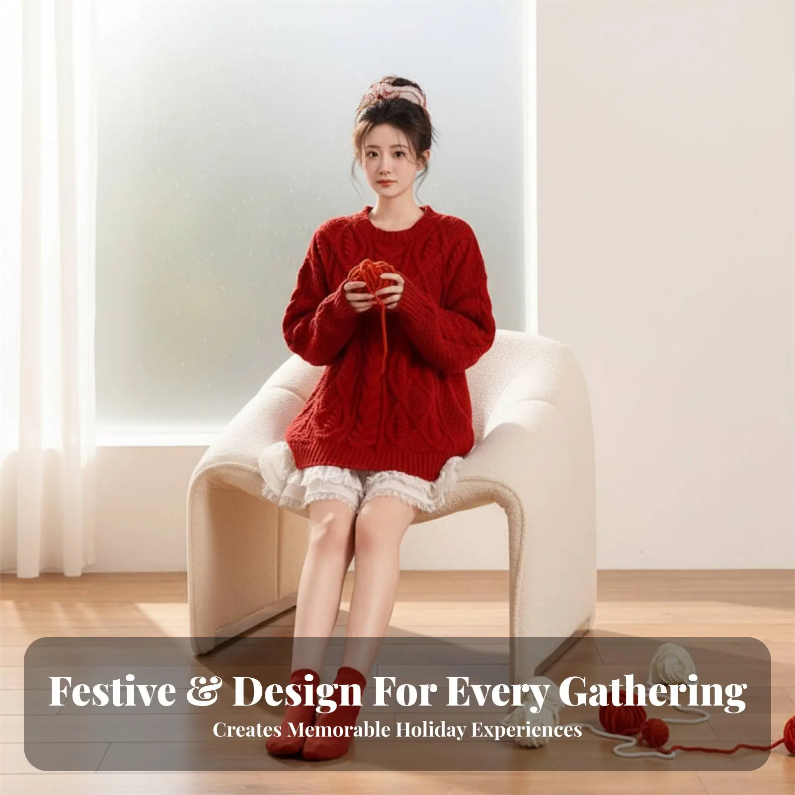 3 Pieces Fuzzy Knit…