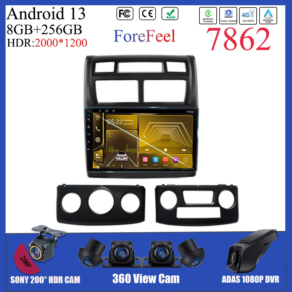 

Auto Stereo Android For Kia Sportage 2006－2012 Auto Radio Player Stereo GPS Bluetooth Touch QLED Screen Video WIFI DVD DSP BT