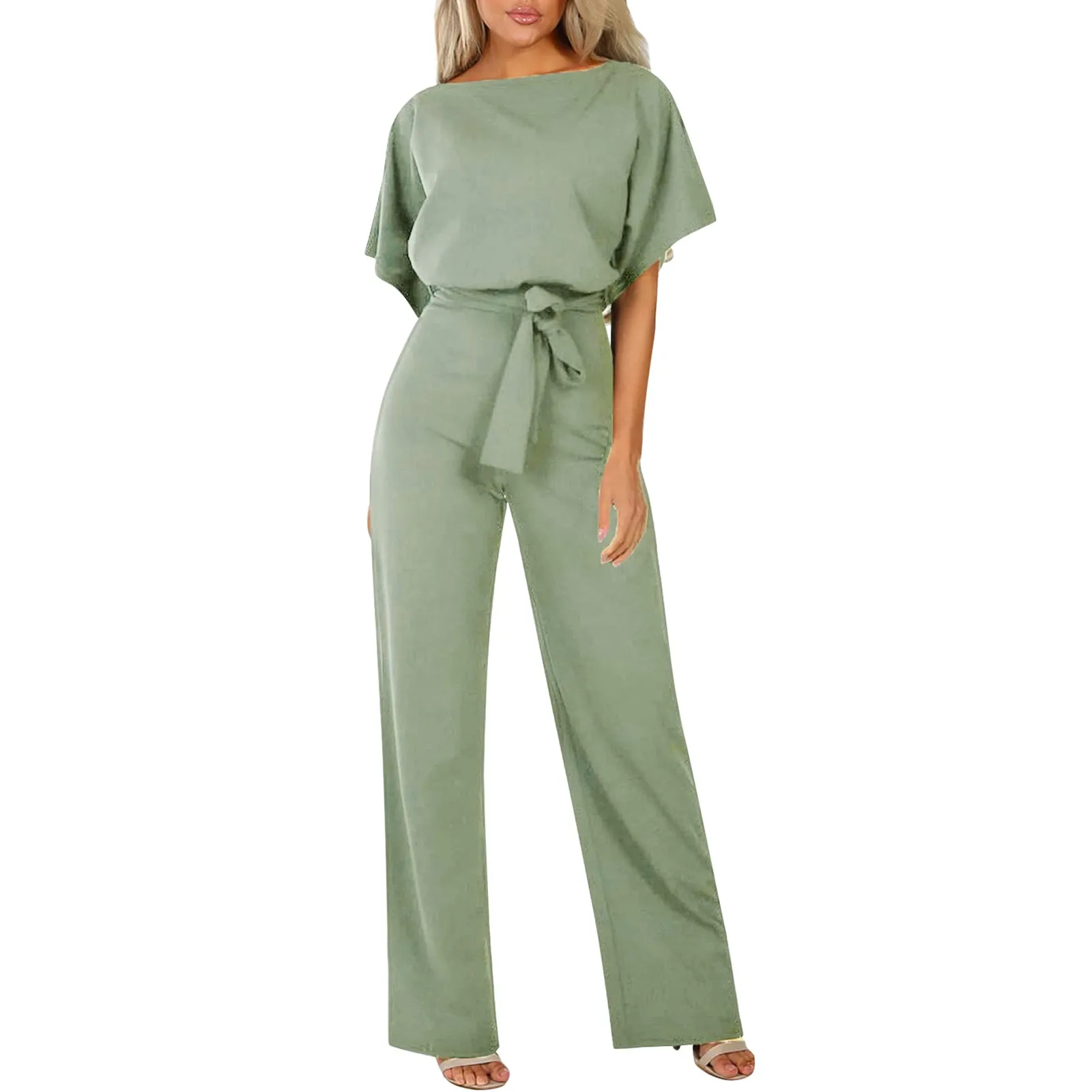 Jumpsuit Ladies Fashion Casual New Club Wear Wide Leg Buttons Loose Short Sleeve Bodysuit Women Elegant Long Jumpsuit 2024