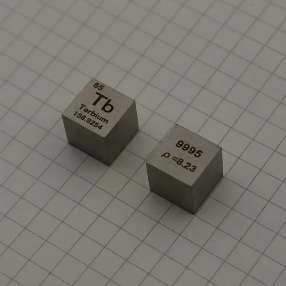 99.95% High Purity Terbium Tb 8.3g Carved Element Periodic Table 10mm Cube