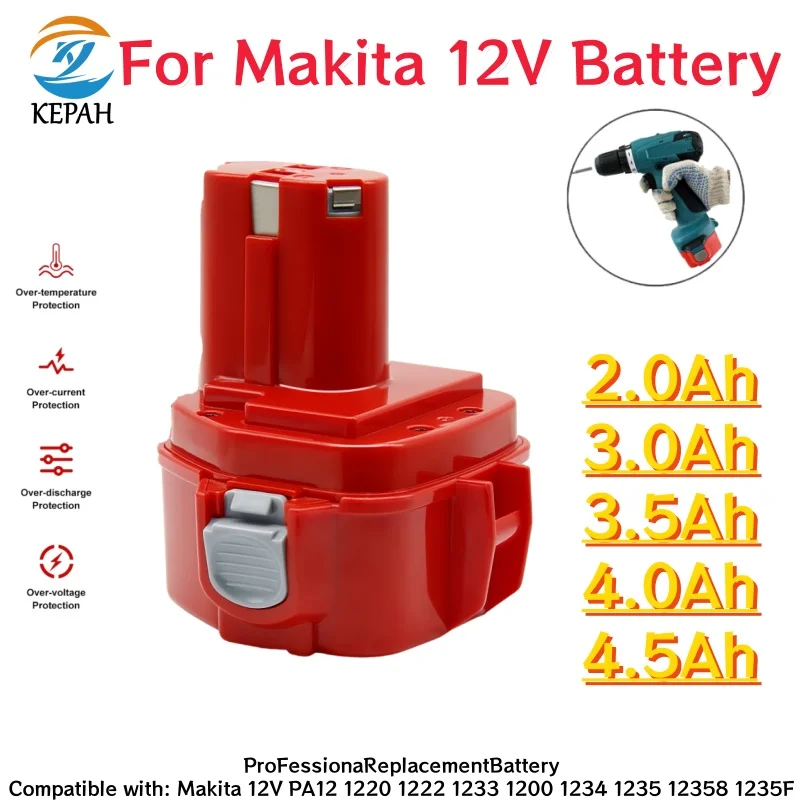 

3,5 Ач для Makita 12 В NiMH аккумуляторная батарея, сменная дрель для электроинструментов с зарядным устройством PA12 1220 1222 1235 1233