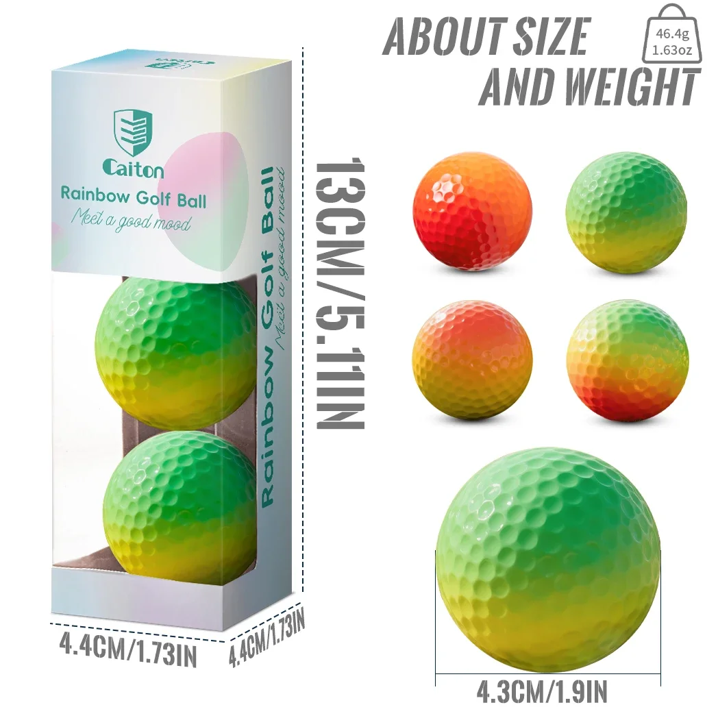 Caiton 6/3pcs Soft Rainbow Golf Balls Gradient Distance Practice Balls Korean Hot Selling Training Golfers Gift Pack