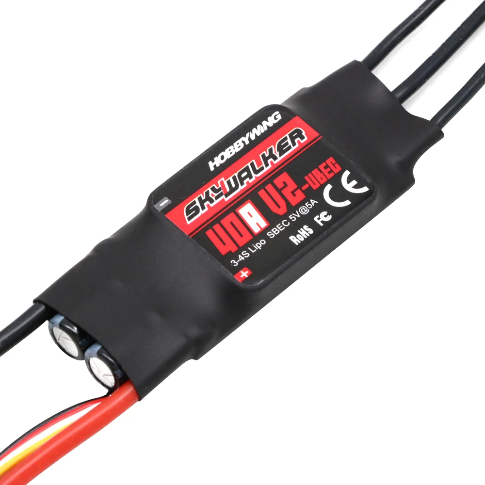 Hobbywing bezszczotkowy ESC 40A 50A 80A 100A V2 Drone ESC 2-4S Skywalker regulator prędkości z BEC/UBEC dla RC Quadcopter helikopter