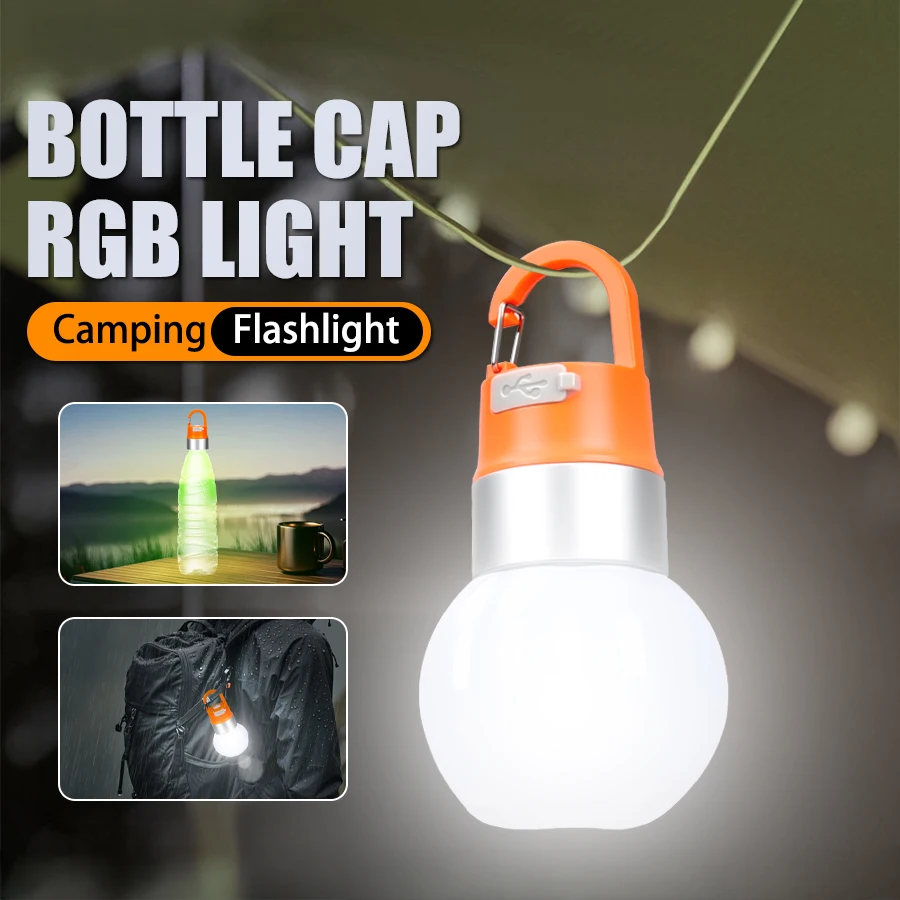 

Портативный перезаряжаемый светильник для бутылки с водой, светодиодный фонарь для окружающего освещения, подвесной светильник для палатки с крючками для наружного кемпинга, пешего туризма