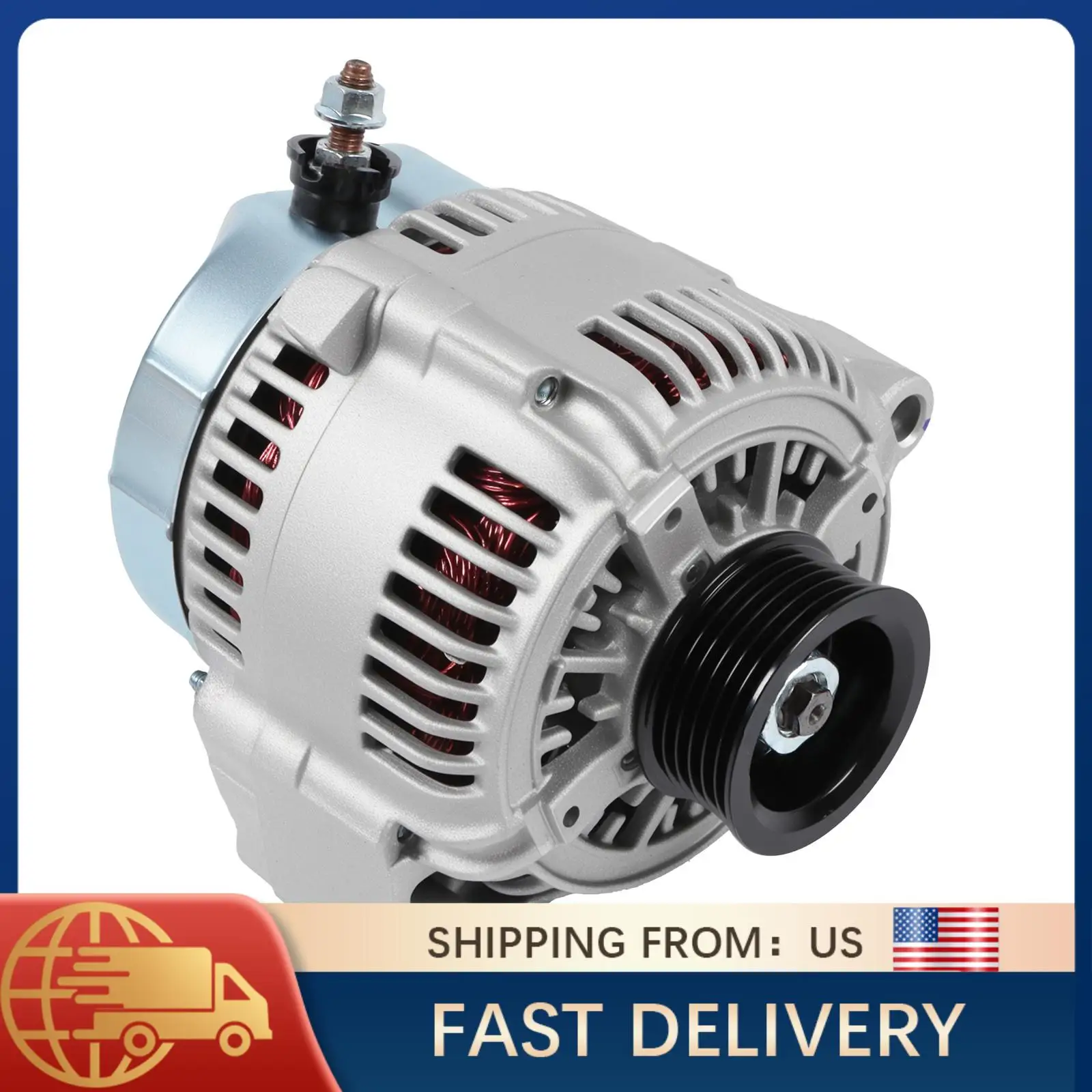 

Генератор для Toyota Sequoia Tundra 4.7L V8 2000-2002 100A 12V CW 6-Groove Pulley OE 27060-0F020 Автомобильные электрические детали